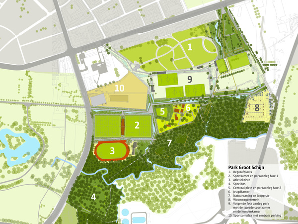 Plan met alle onderdelen van Park Groot Schijn ten noorden van de E313 Plan met alle onderdelen van Park Groot Schijn ten noorden van de E313